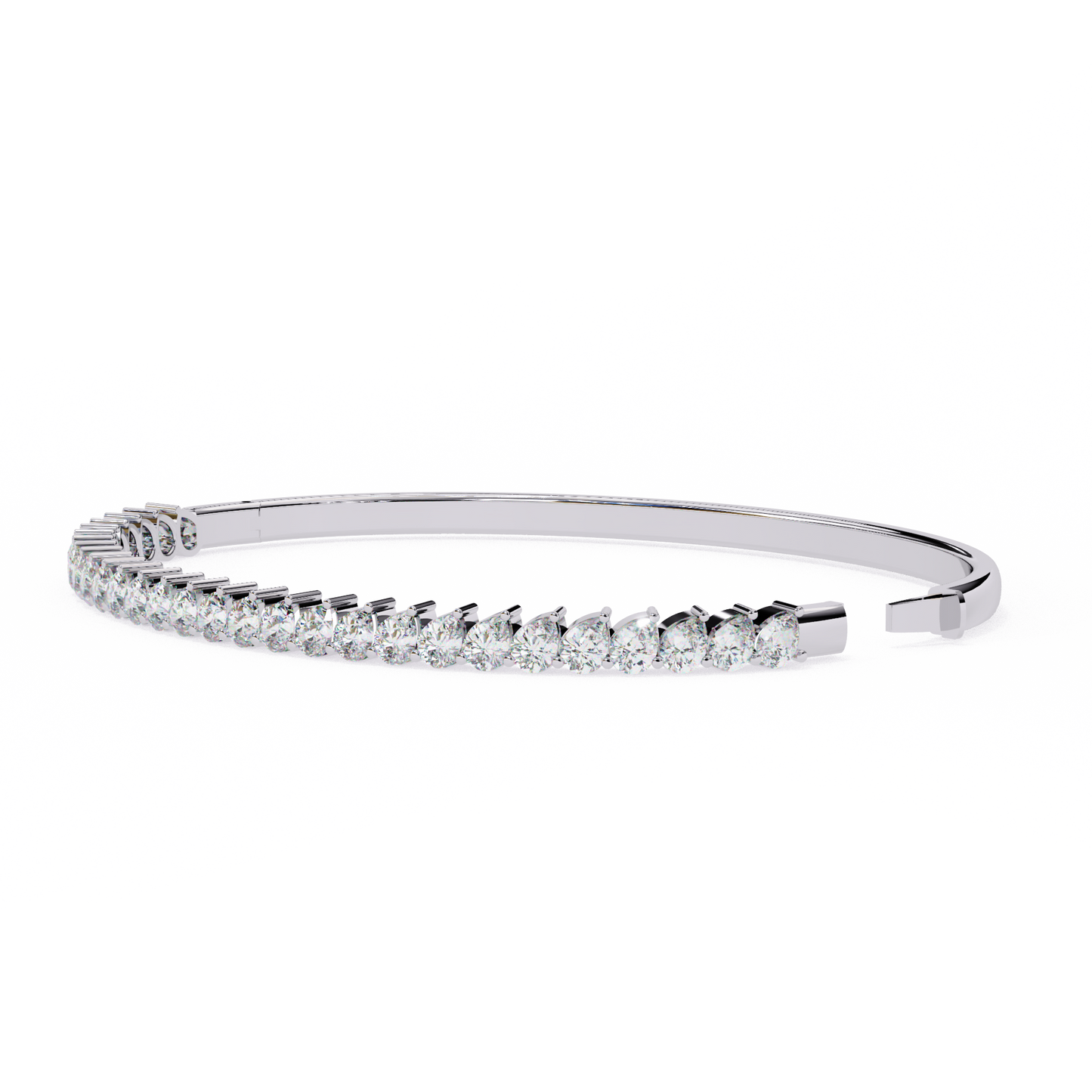 4.06Ct Pear Cut Top Grade Natural Diamond Antique Handcrafted Minimalist Vintage Cluster Bangle Bracelet for Women's