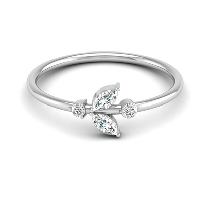 10K Gold Labgrown Diamond Marquise and Round Cut Engagement Ring Affordable Party Band