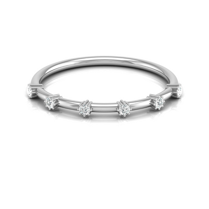 Dainty 0.08 CT Round Diamond Band Ring for Womens Comfortable and Stylish