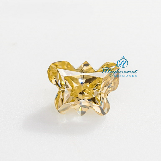 Butterfly Cut Elegant Diamond, Statement Yellow Color Lab Grown Stacking Diamond Use For Jewelry