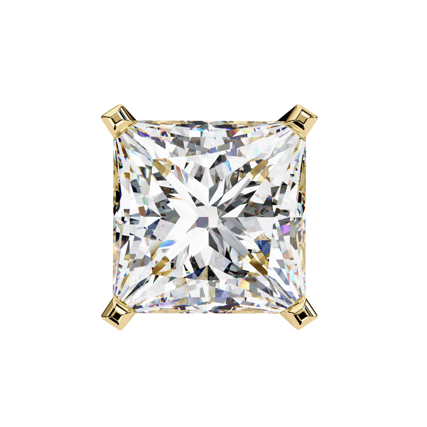 3.04Ct Princess Cut Diamond Unique Classic Dainty Sparkling Prong Set Stud Earring Gift For Her - HIGHCARAT DIAMONDS