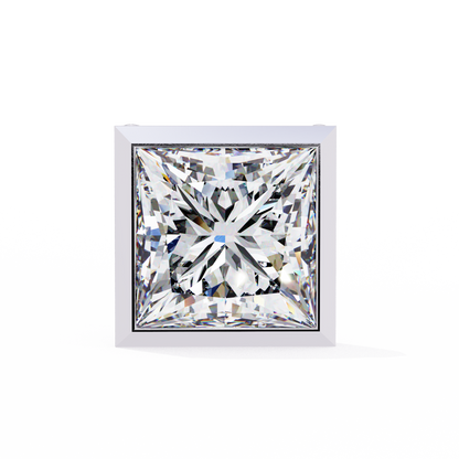 1.77Ct Princess Cut White Colorless Diamond Solitaire Dainty Bezel Set Perfect Sparkling Stud Earring Gift For Her