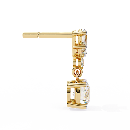 1.17Ct Round, Marquise And Pear Cut Diamond Delicate Stunning Dainty Statement Drop Bridesmaid Earring Gift For Women's