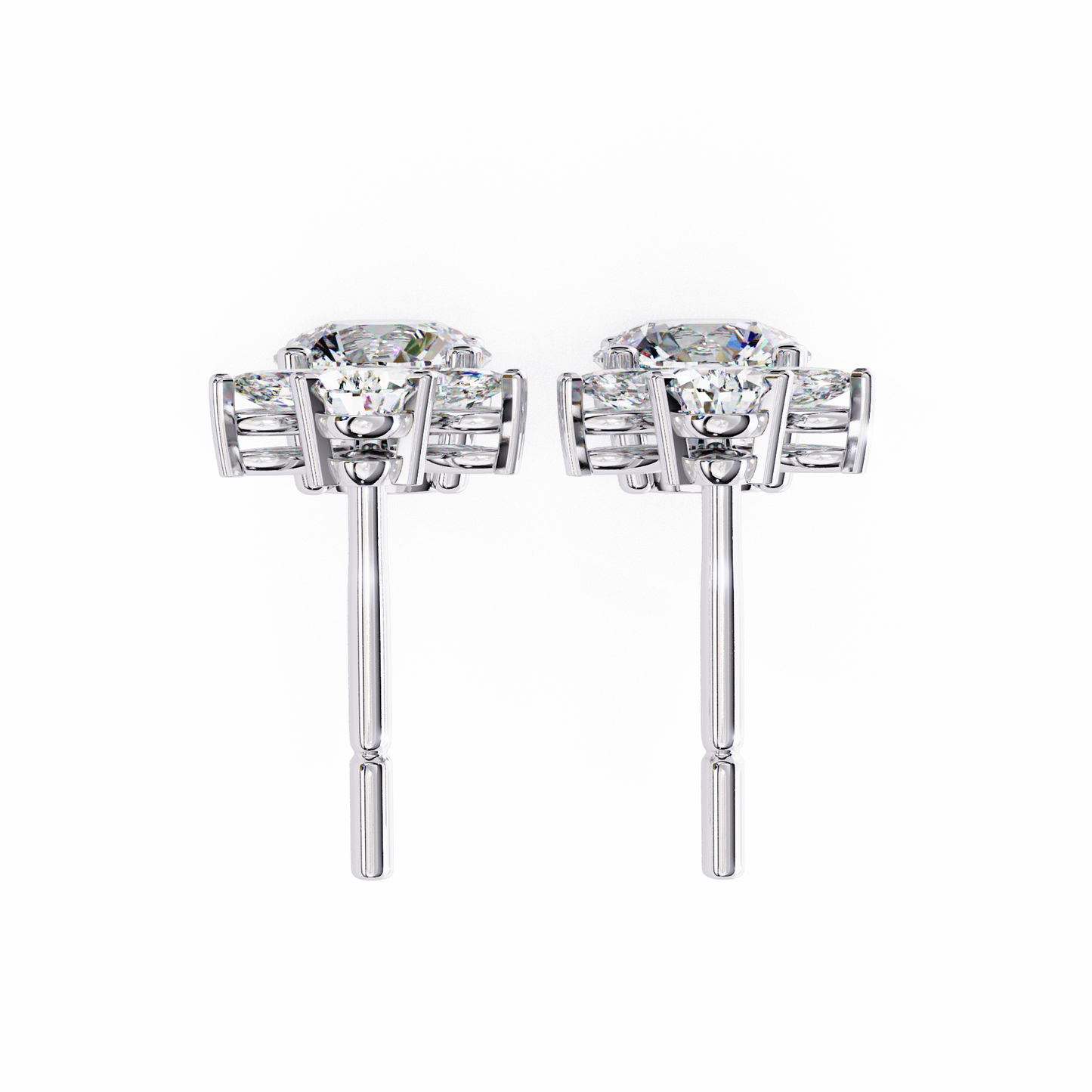 1.17Ct Round, Marquise And Pear Cut Diamond Delicate Stunning Dainty Statement Drop Bridesmaid Earring Gift For Women's