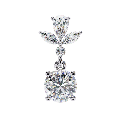 1.17Ct Round, Marquise And Pear Cut Diamond Delicate Stunning Dainty Statement Drop Bridesmaid Earring Gift For Women's