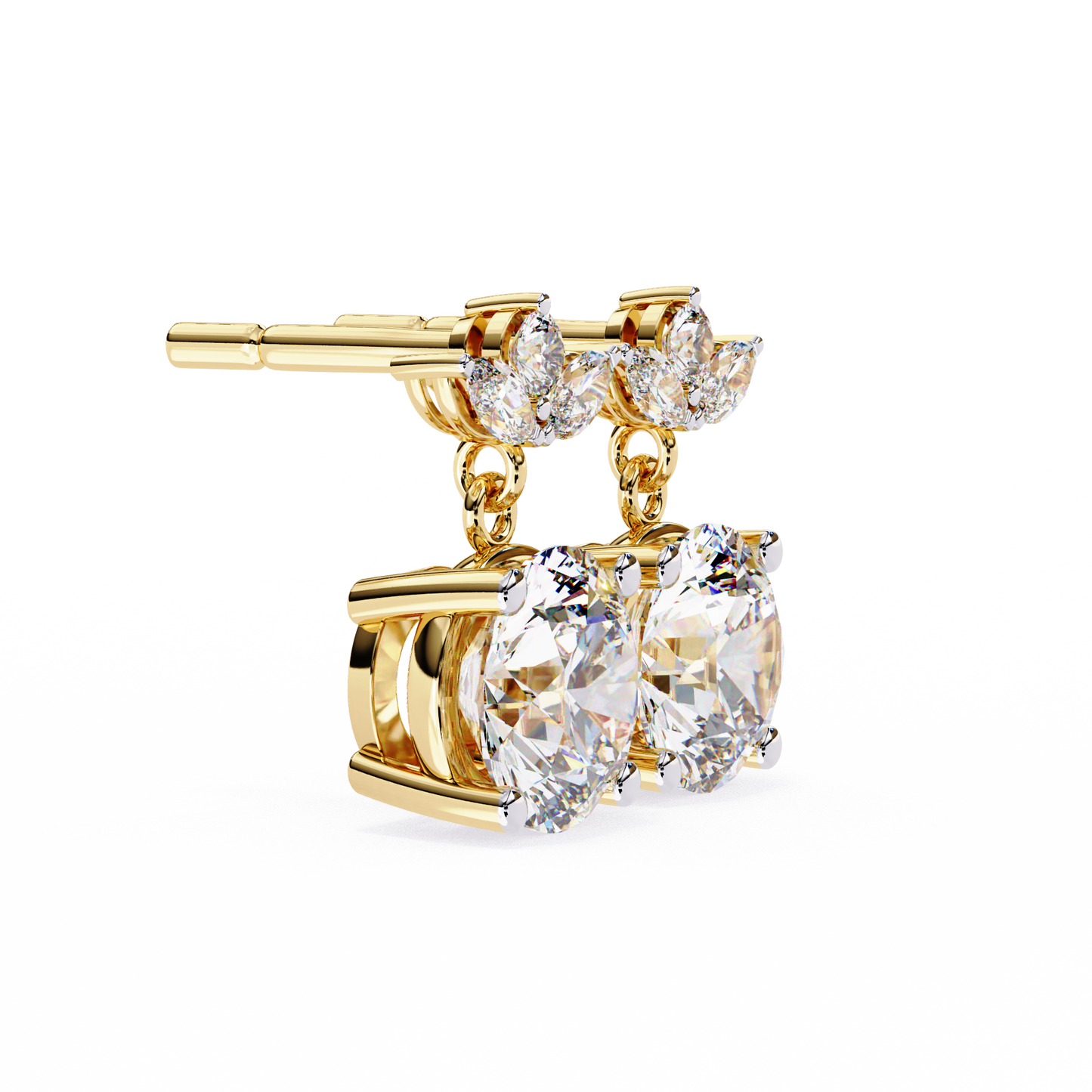 2.02Ct Marquise And Round Cut Lab Grown Diamond Classic Timeless Vintage Drop Earring, Annivrasry Gift For Her