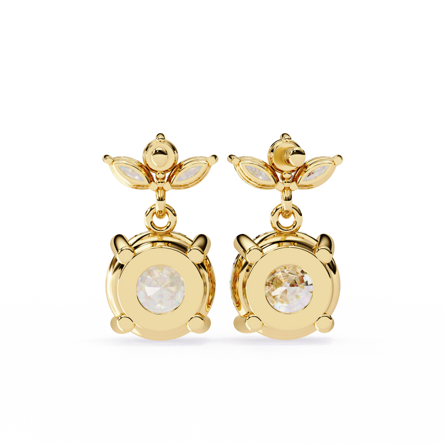 2.02Ct Marquise And Round Cut Lab Grown Diamond Classic Timeless Vintage Drop Earring, Annivrasry Gift For Her