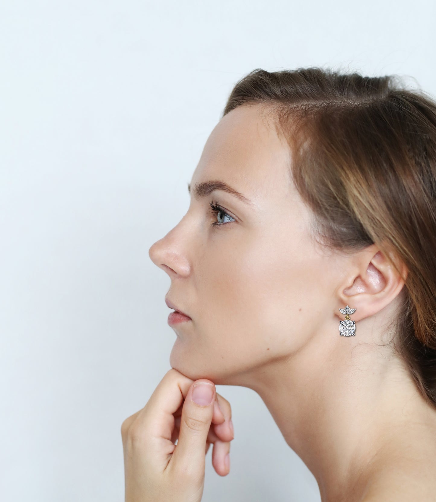 2.02Ct Marquise And Round Cut Lab Grown Diamond Classic Timeless Vintage Drop Earring, Annivrasry Gift For Her