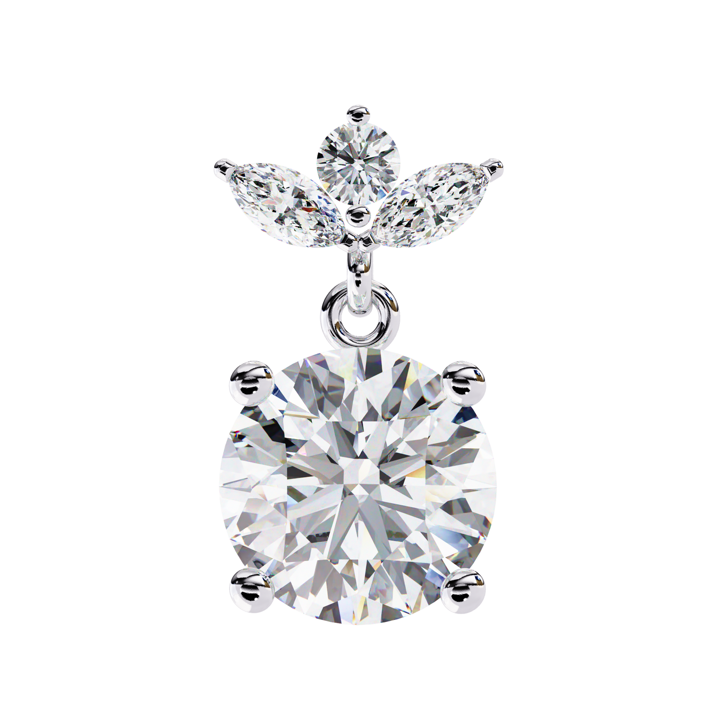 2.02Ct Marquise And Round Cut Lab Grown Diamond Classic Timeless Vintage Drop Earring, Annivrasry Gift For Her