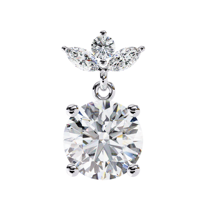 2.02Ct Marquise And Round Cut Lab Grown Diamond Classic Timeless Vintage Drop Earring, Annivrasry Gift For Her