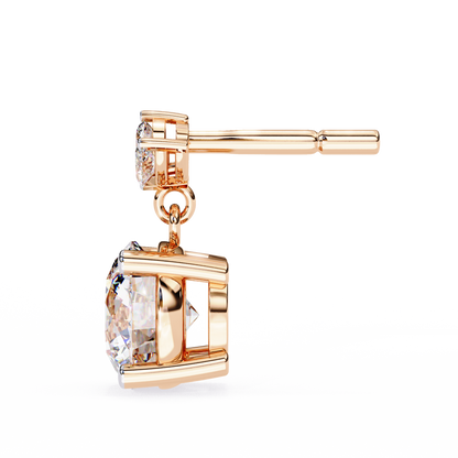 2.02Ct Marquise And Round Cut Lab Grown Diamond Classic Timeless Vintage Drop Earring, Annivrasry Gift For Her