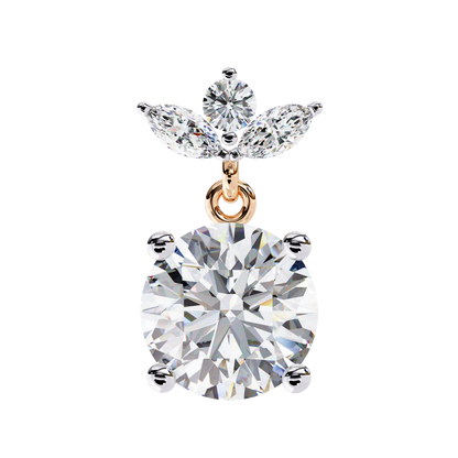 2.02Ct Marquise And Round Cut Lab Grown Diamond Classic Timeless Vintage Drop Earring, Annivrasry Gift For Her