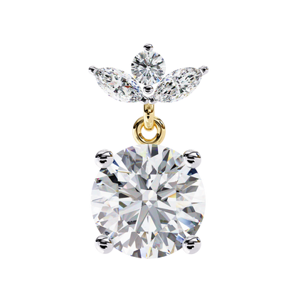 2.02Ct Marquise And Round Cut Lab Grown Diamond Classic Timeless Vintage Drop Earring, Annivrasry Gift For Her