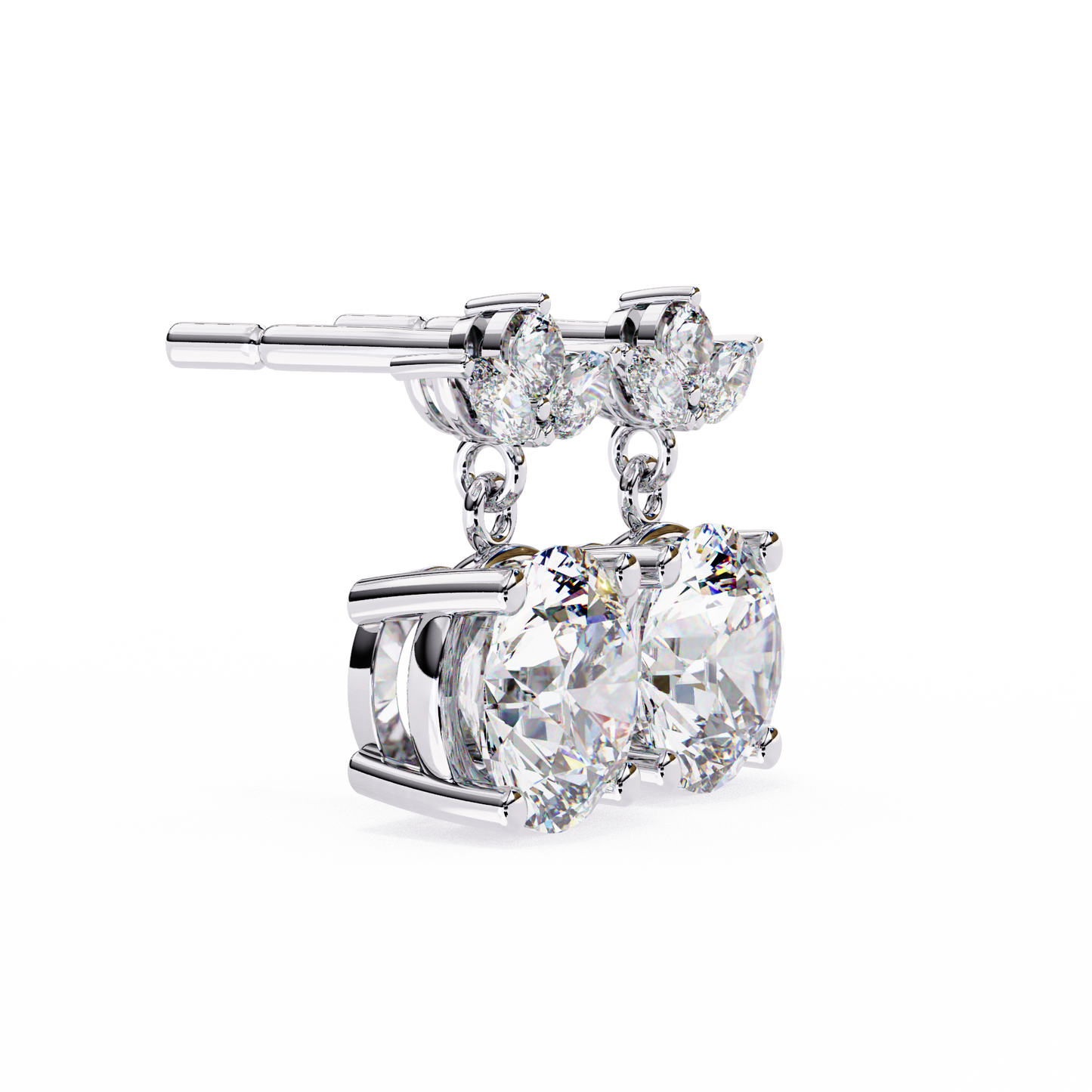 2.02Ct Marquise And Round Cut Lab Grown Diamond Classic Timeless Vintage Drop Earring, Annivrasry Gift For Her