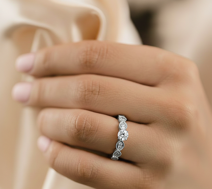 Round Shapes Colorless Lab grown Diamond 14K Solitaire Diamond Ring Perfect Gift For Her