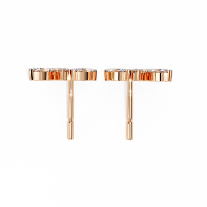 Marquise And Round Cut Top Grade Diamond Unique Prong Set Art Deco Antique Engagement Stud Earring For Her