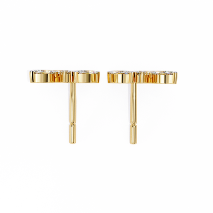 Marquise And Round Cut Top Grade Diamond Unique Prong Set Art Deco Antique Engagement Stud Earring For Her