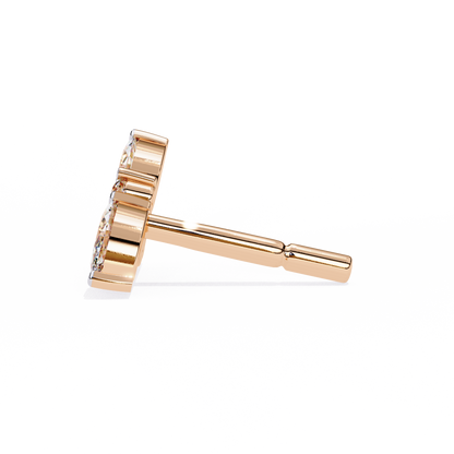 Marquise And Round Cut Top Grade Diamond Unique Prong Set Art Deco Antique Engagement Stud Earring For Her