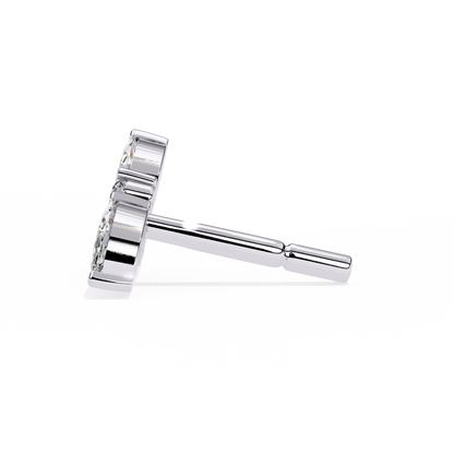 Marquise And Round Cut Top Grade Diamond Unique Prong Set Art Deco Antique Engagement Stud Earring For Her