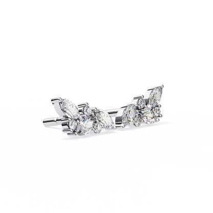 Marquise And Round Cut Top Grade Diamond Unique Prong Set Art Deco Antique Engagement Stud Earring For Her