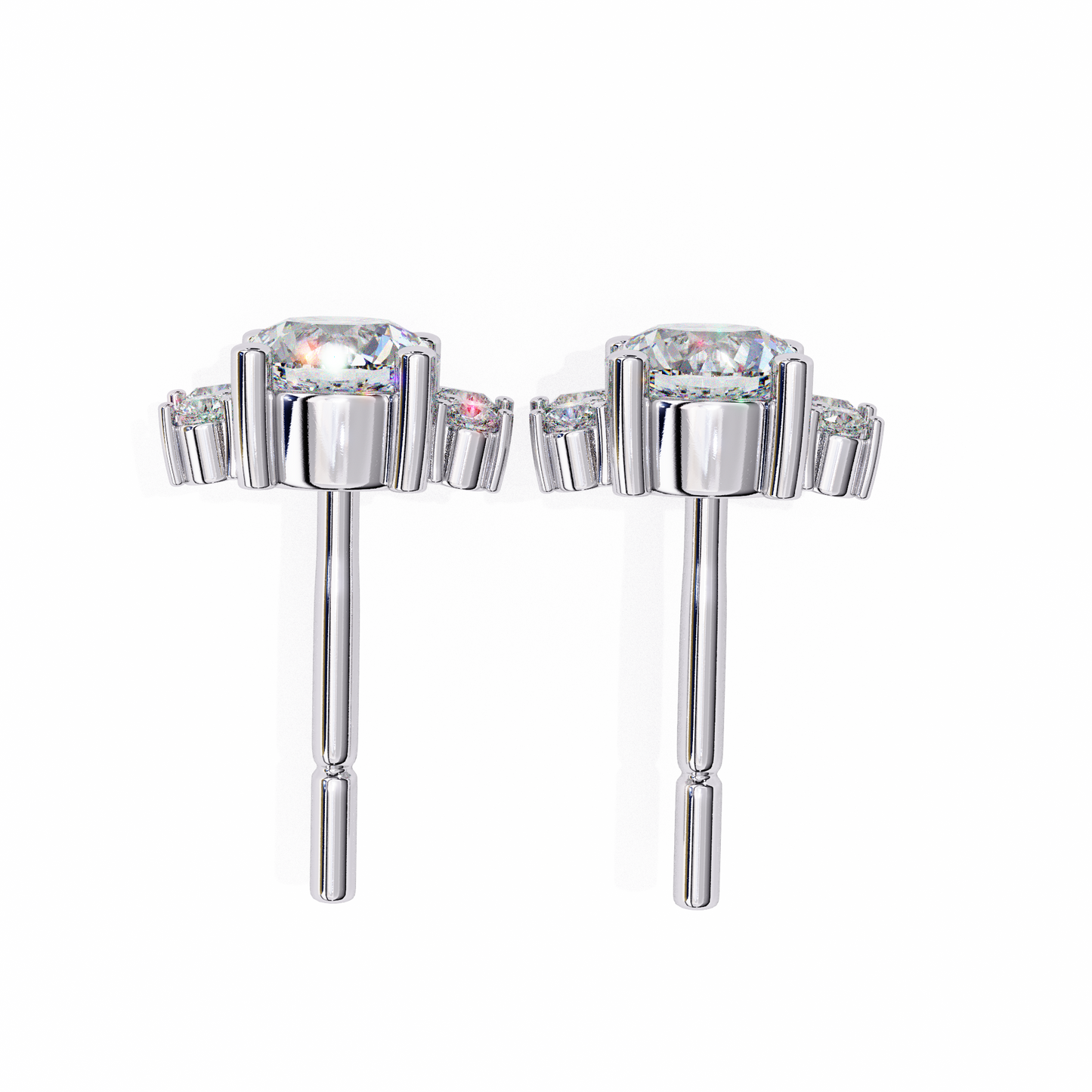 Marquise And Round Cut Diamond Vintage Stacking Minimalist Antique Dainty Stud Earring Gift For Women's