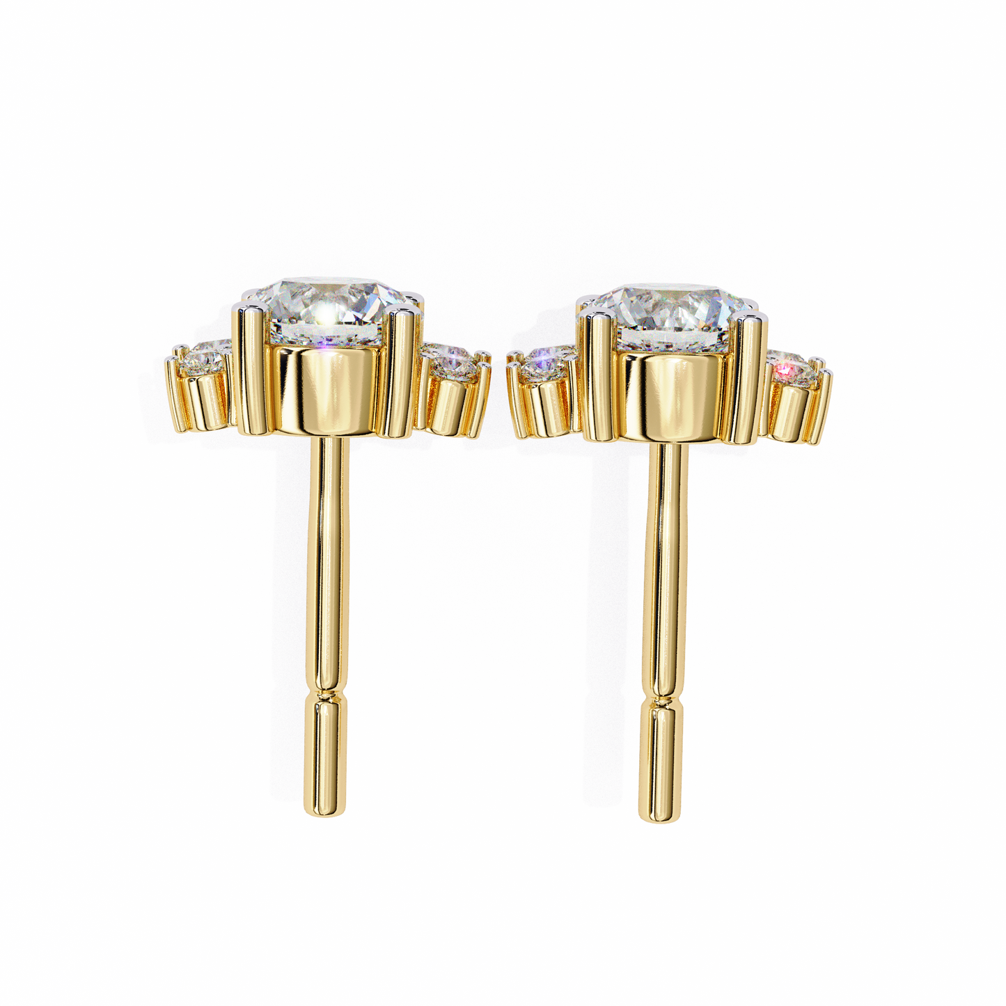 Marquise And Round Cut Diamond Vintage Stacking Minimalist Antique Dainty Stud Earring Gift For Women's