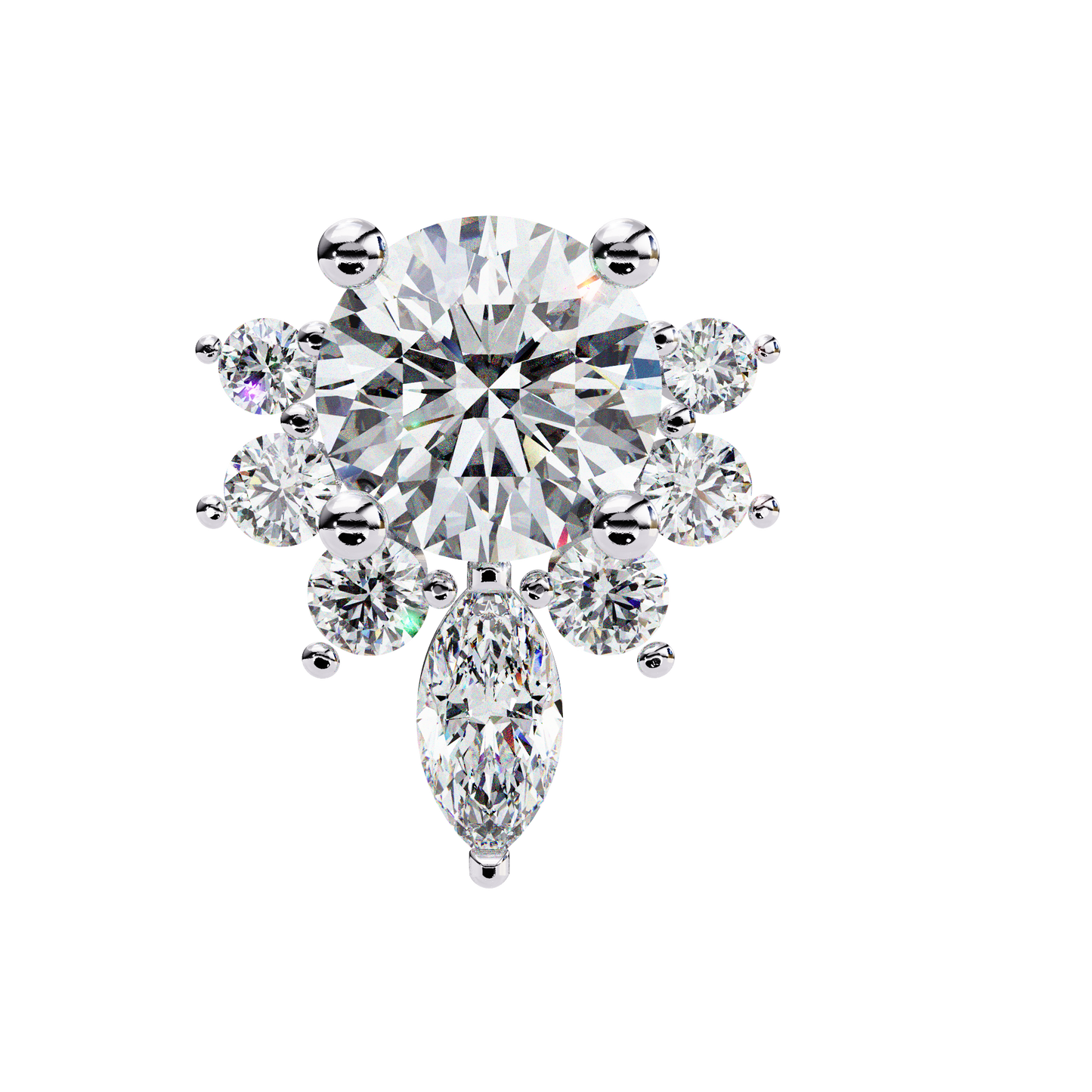 Marquise And Round Cut Diamond Vintage Stacking Minimalist Antique Dainty Stud Earring Gift For Women's