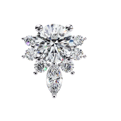 Marquise And Round Cut Diamond Vintage Stacking Minimalist Antique Dainty Stud Earring Gift For Women's