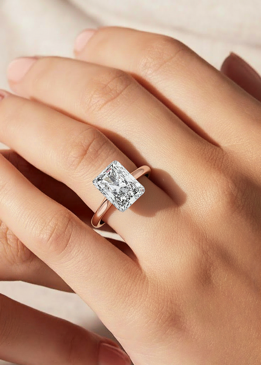 Radiant Cut Solitaire Diamond Ring for Women