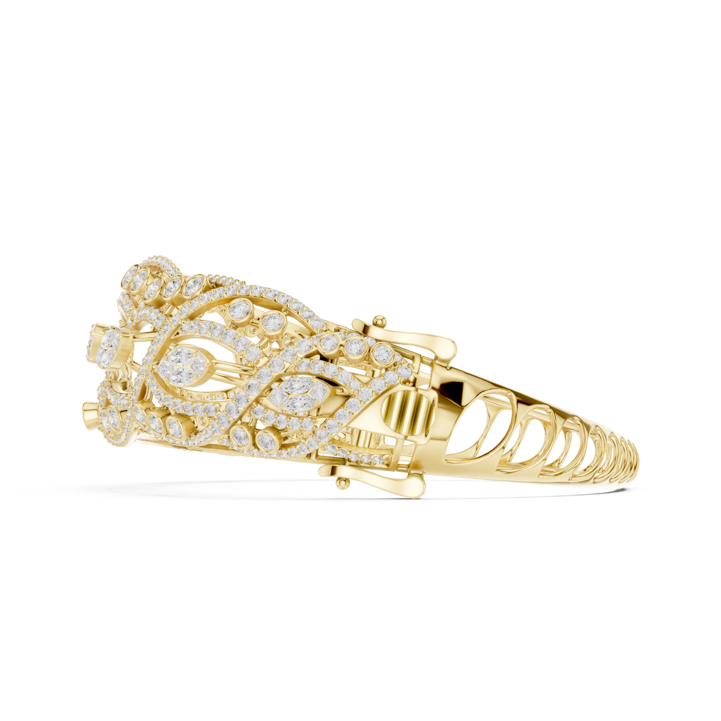 4.23CT Multi Shape Lab Grown Diamond Vintage Bangle Bracelet For Women's - HIGHCARAT DIAMONDS