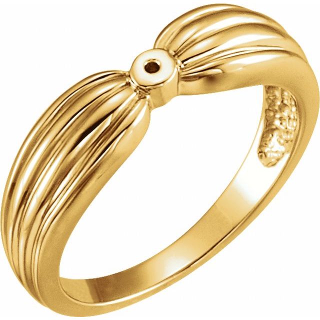 18K Yellow Gold Round Diamond Ring With Peg Shank