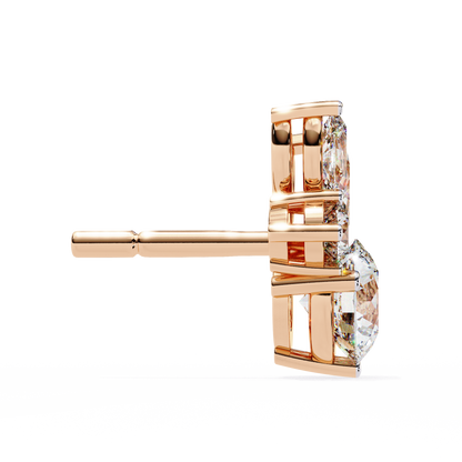 1.43Ct Round And Marquise Cut Diamond Unique Elegant Prong Set Cluster Stunning Dainty Stud Earring For Women's