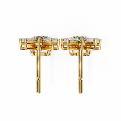 Baguette And Round Cut High Quality Diamond Antique Art Deco Vintage Classic Handmade Drop Wedding Earring Gift For Her