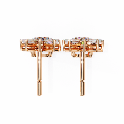 Baguette And Round Cut High Quality Diamond Antique Art Deco Vintage Classic Handmade Drop Wedding Earring Gift For Her