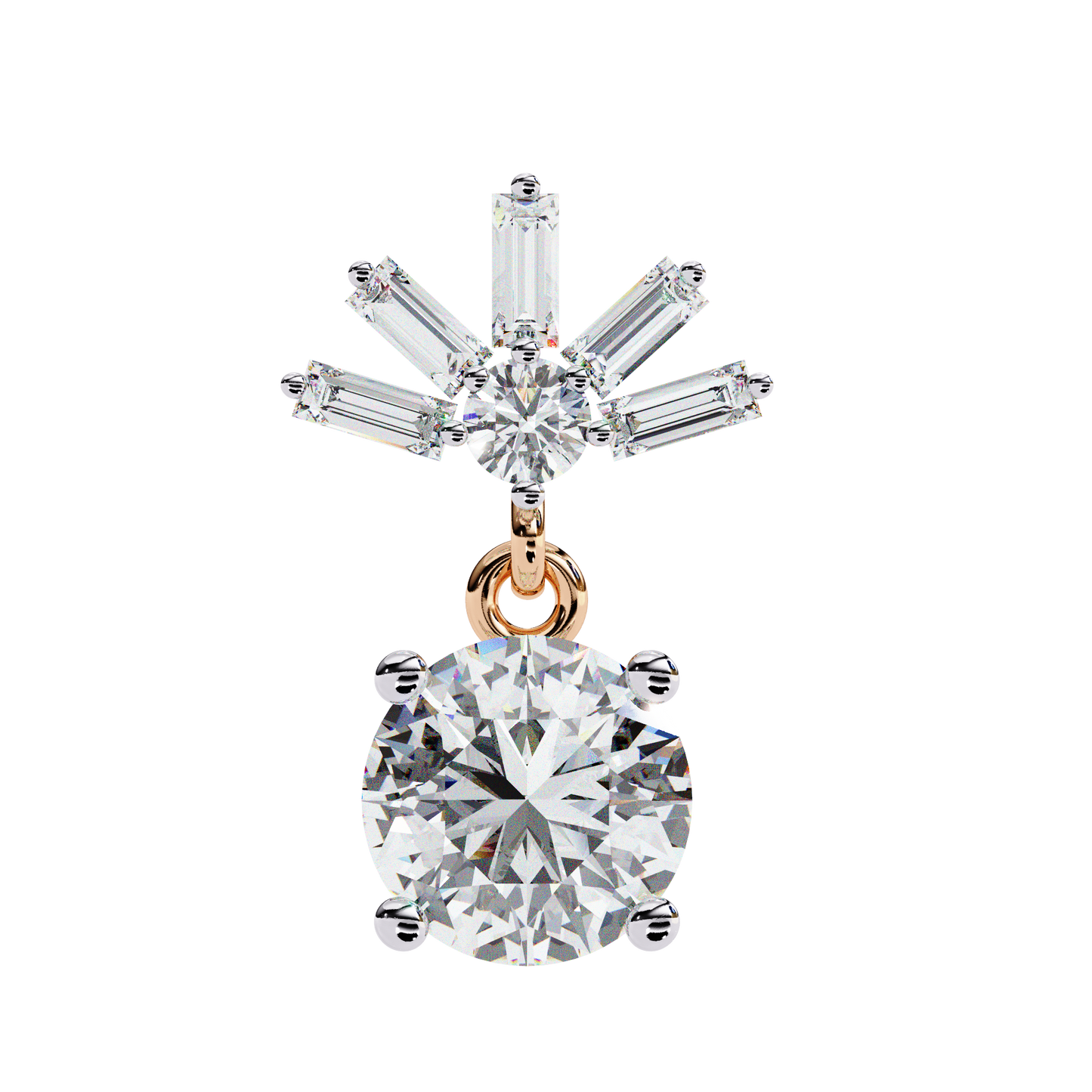 Baguette And Round Cut High Quality Diamond Antique Art Deco Vintage Classic Handmade Drop Wedding Earring Gift For Her