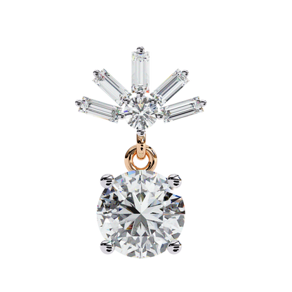 Baguette And Round Cut High Quality Diamond Antique Art Deco Vintage Classic Handmade Drop Wedding Earring Gift For Her