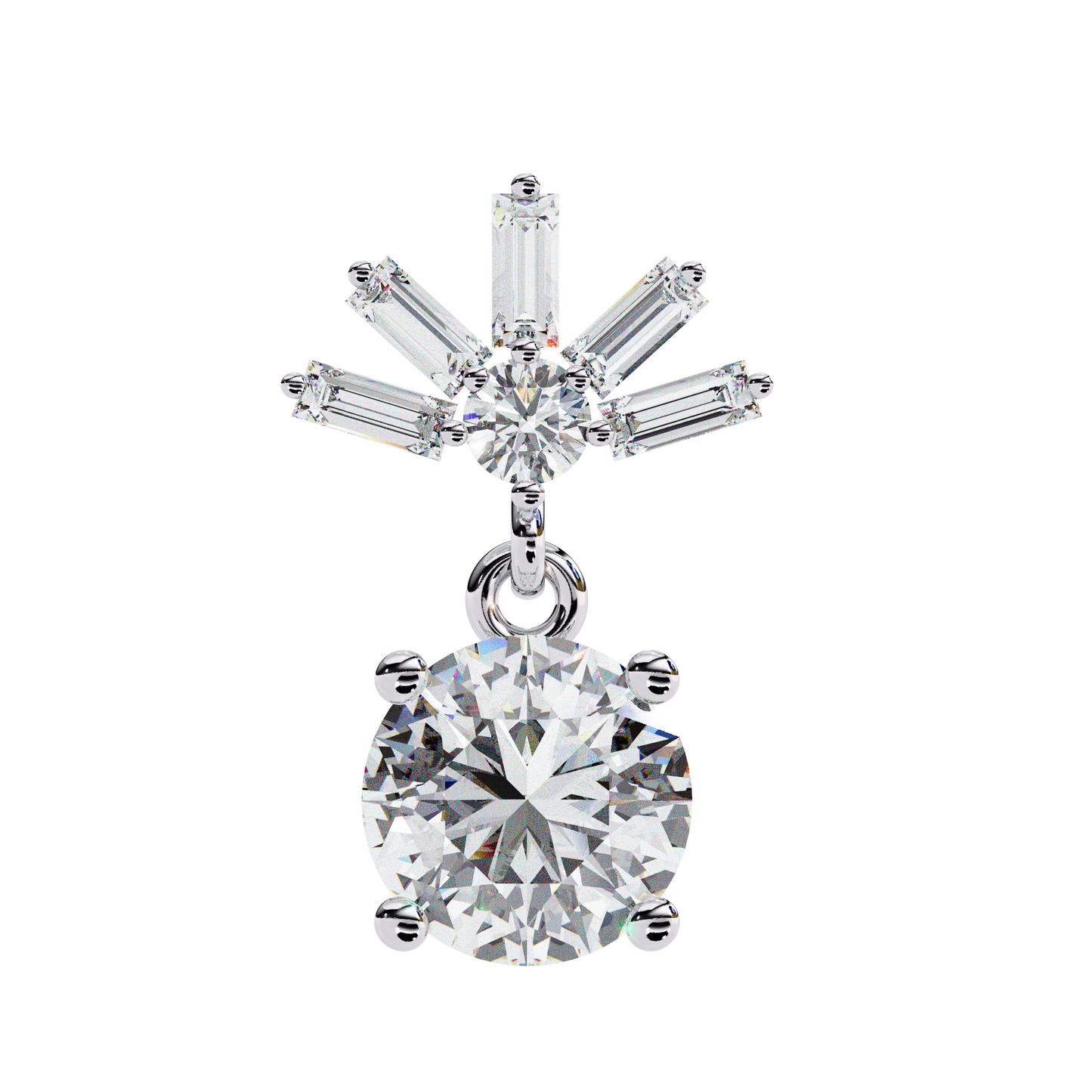Baguette And Round Cut High Quality Diamond Antique Art Deco Vintage Classic Handmade Drop Wedding Earring Gift For Her