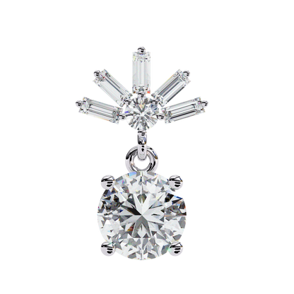 Baguette And Round Cut High Quality Diamond Antique Art Deco Vintage Classic Handmade Drop Wedding Earring Gift For Her