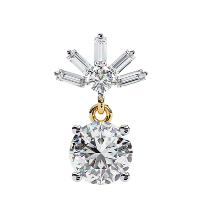 Baguette And Round Cut High Quality Diamond Antique Art Deco Vintage Classic Handmade Drop Wedding Earring Gift For Her