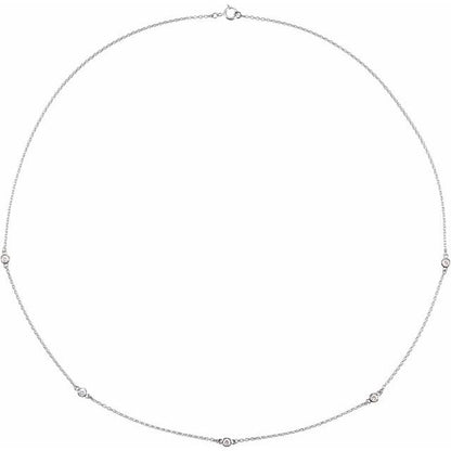 14K Yellow 1/5 CTW Lab-Grown Diamond 3-Station 18" Necklace