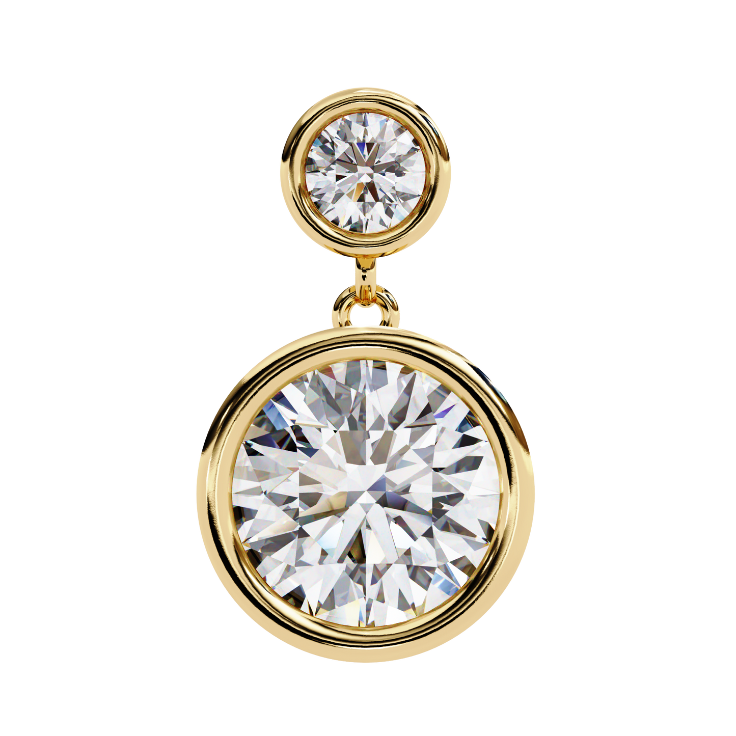 1.83Ct Round Cut Top Grade Diamond Bezel Set Unique Dainty Minimalist Solitaire Drop Party Wear Earring Gift For Her