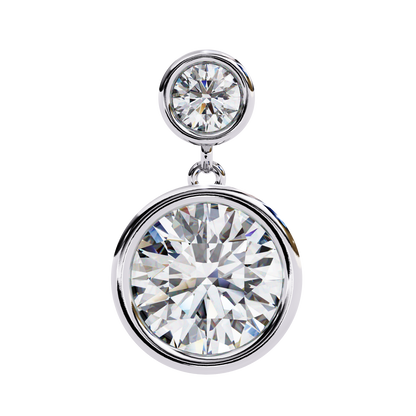 1.83Ct Round Cut Top Grade Diamond Bezel Set Unique Dainty Minimalist Solitaire Drop Party Wear Earring Gift For Her