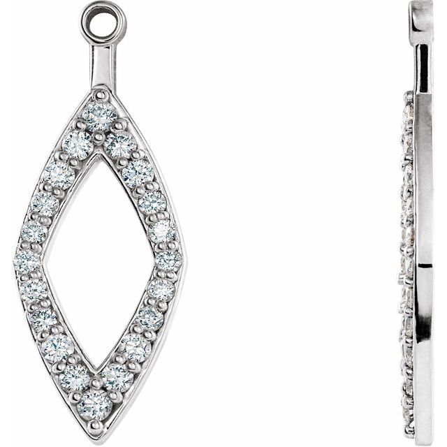 14K White 1/4 CTW Natural Diamond Earring Jackets