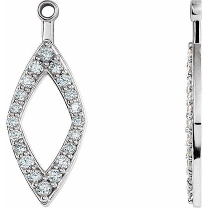 14K White 1/4 CTW Natural Diamond Earring Jackets
