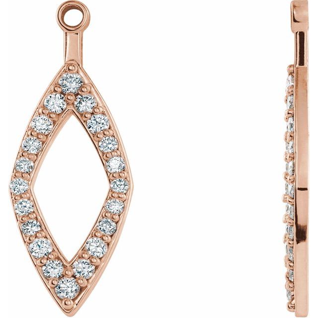 14K White 1/4 CTW Natural Diamond Earring Jackets