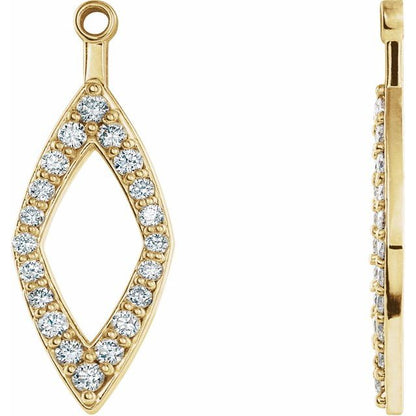 14K White 1/4 CTW Natural Diamond Earring Jackets