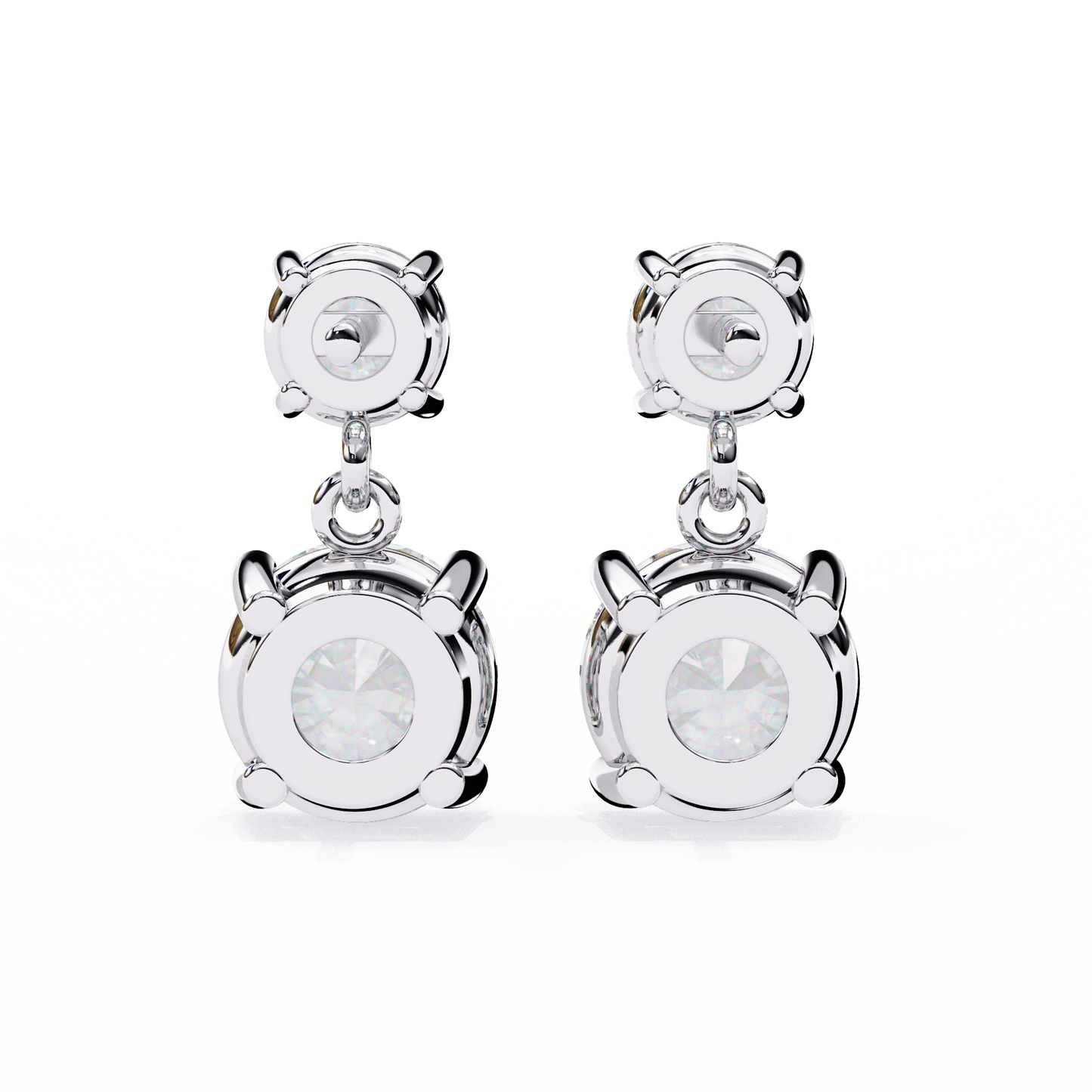 3.73Ct Round Cut Top Grade Lab Grown Diamond Elegant Dainty Classic Vintage Prong Set Drop Wedding Earring For Women's