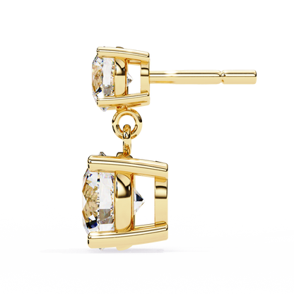 3.73Ct Round Cut Top Grade Lab Grown Diamond Elegant Dainty Classic Vintage Prong Set Drop Wedding Earring For Women's