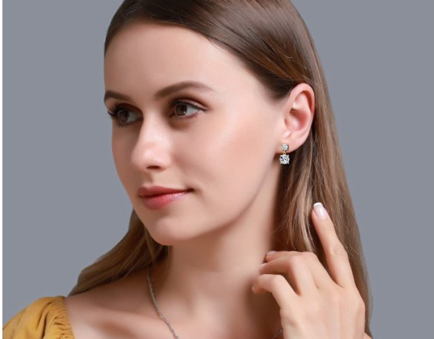 3.73Ct Round Cut Top Grade Lab Grown Diamond Elegant Dainty Classic Vintage Prong Set Drop Wedding Earring For Women's