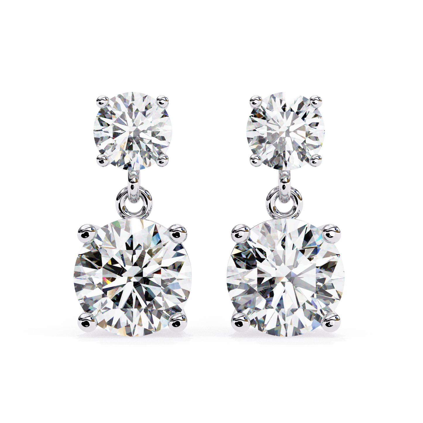 3.73Ct Round Cut Top Grade Lab Grown Diamond Elegant Dainty Classic Vintage Prong Set Drop Wedding Earring For Women's